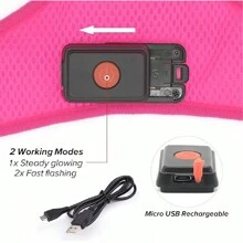 Light Up LED Dog Harness, No Pull LED Dog Harness Rechargeable LED Dog Vest Glow In The Dark Lighted Dog Walking & Camping Harness For Small Medium Large Dogs