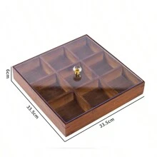 1pc 坚果盘家用分格托盘新中式客厅茶点盘创意收纳盒