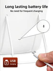 1pc LED Makeup Mirror With 3 Color Lighting, Vanity Mirror Modern Style, Touch Control, Adjustable Brightness, Portable Folding Design, Vanity Mirror With Front Light,Brightness Adjustable Cosmetic Light Up Mirror, LED Mirror For Desk Dorm, Makeup Mirror Gifts For Women