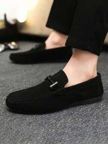 Men's Classic Fashion Comfortable Slip-On Loafers, Business Casual Moccasins - Black - View 2