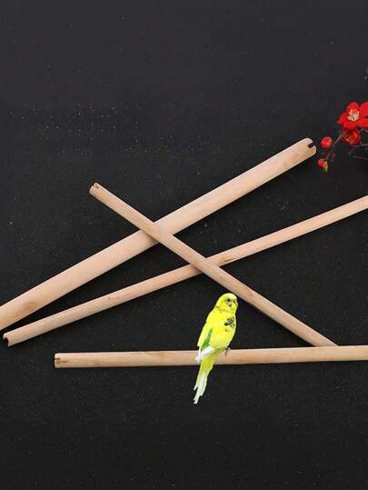 1pc Parrot Wooden Perch With Slots On Both Ends, Wooden Perch, Bird Cage Accessories, Bird Supplies, Available In Multiple Lengths (31.5cm, 35.5cm, 37cm, 40.5cm, 42cm, 47.5cm). This Product Is Not A Universal Model, Please Confirm The Size Is Suitable Before Purchasing.