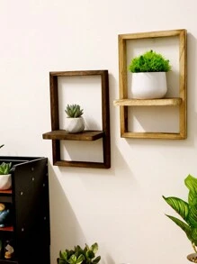 1 件木质浮动搁板，质朴木质搁板，用于墙壁储物，壁挂式木质展示架，适用于卧室厨房，壁挂式搁板，卫生间上方的墙壁搁板，小型壁挂式农舍装饰、家居装饰、房间装饰、墙壁装饰 - 置物架 - 查看 5