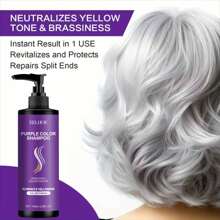 EELHOE 100ml Purple Shampoo, With Collagen & Coconut Oil Essence, Yellow & Brass Remover, Moisturizing And Strengthening For Colored Hair, Suitable For All Hair Types, Unisex Adult, Perfect Gift For Blonde, Silver And Dyed Hair, Holidays, Girlfriend, Wife, Mother - Purple - View 3