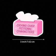 3 Zoll Vinyl Aufkleber "Weinen über fiktionale Charaktere", Buch-Aufkleber, Kindle Aufkleber, Geschenk für Buchliebhaber, Bücher-Merchandise, Schmöker-Leser, Lese-Liebhaber, E-Book-Reader, verspieltes Buch-Design, süß und künstlerisch, perfekt für Laptops, Wasserflaschen, Handyhüllen, Notizbücher und mehr, wasserfest und langanhaltend, einfach anzubringen, hochwertige Hochglanz-Oberfläche, UV-geschützt, kratzfest, ideal zur Personalisierung und als Geschenk