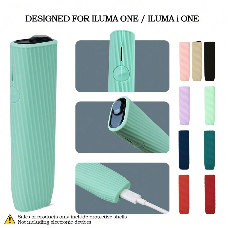 适用于 IQOS ILUMA ONE/ILUMA I ONE 的硅胶保护套，360° 全方位保护，马卡龙色硅胶材质，斜纹纹理，亲肤防滑，防摔，男女通用，吸烟者的理想配件，适合作为各种节日礼物。
