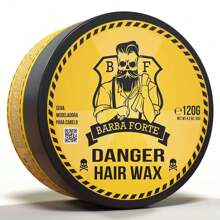 Pomada Modeladora Danger Cera Efeito Brilho 120g Barba Forte - Amarelo - Visão 2