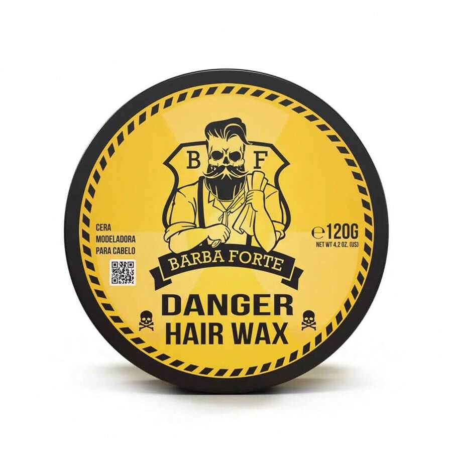 Pomada Modeladora Danger Cera Efeito Brilho 120g Barba Forte - Amarelo - Visão 1