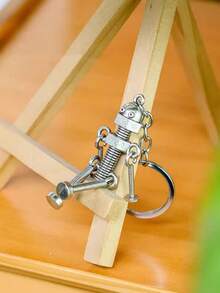 1PC Men Screw Robot Charm Keychain Skull Skeleton, Casual Metal Robot Key Chain, Cyberpunk Keychain, Personalized Car Key Ring, Backbag Pendant Accessories Gift, Necklace Pendant - Multicolor - View 5