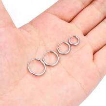 1 Pair Stainless Steel Round Hoop Earrings/Nose/Lip Rings, Suitable For Women, Men, Girls, Everyday And Party Wear Piercing Circular Design, Cute/Sexy Style