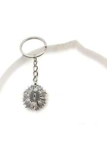 1PC Openable Stainless Steel Sunflower Custom Engraved Keychain Back To School Winter Gift Ideas Boy Girl Valentine's Day - Multicolor - View 4