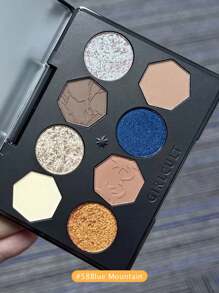 GIRLCULT GIRLCULT Hallucination Eyeshadow Palette 58 Blue Mountain Chameleon & Metallic Highly Pigmented Eye Makeup Palette, Matte Shimmer Metallic Eyeshadow Pallet Long Lasting Blendable Natural Colors,GIFT, 8g/0.28oz