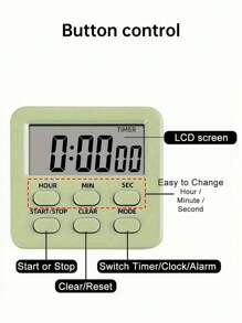 1 Pc Versatile Digital Kitchen Timer With Alarm Clock - Count Up & Down, 24-Hour Display, Memory Function, Large LCD, Magnetic/Stand Options For Cooking, Baking, Study & Gym,No Battery Included
