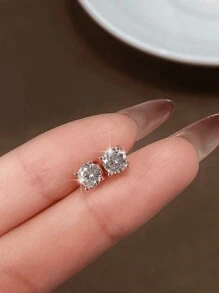 1 par de brincos de pino de moissanite de quatro garras joias de luxo presentes para mulheres S925 prata esterlina joias finas para mulheres presente