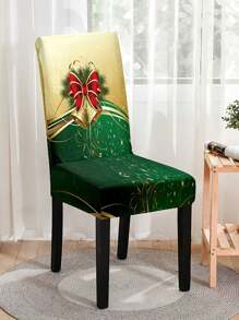 1pc/4Pcs Christmas Chair Cover, Christmas Atmosphere Decoration High Back Stretch Dining Chair Cover, Christmas Home Decor Chair Cover,Merry Christmas, Christmas Ddecorations, Christmas Party Supplies (Due To Different Production Batches, The Pattern Position And Direction Are Random)