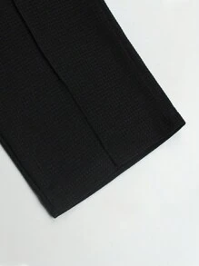 2pcs Men's Jacquard Zipper Casual Sports Solid Color Long Sleeve Suit, Simple And Fashionable - Black - View 10