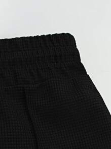 2pcs Men's Jacquard Zipper Casual Sports Solid Color Long Sleeve Suit, Simple And Fashionable - Black - View 9