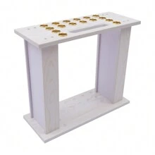 YUNRUX Billiard Cue Holder Stand Corner Stand 16 Cue Pool Snooker Balls Wood White Wooden Billiard Cue Rack Billiard Table Cue Rack - 白色 - 查看 4