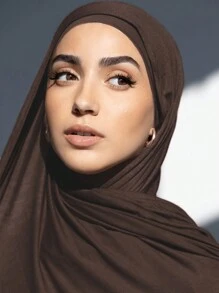 2pcs Set: Jersey Matching Hijab & Undercap Set, Solid Color, Soft, Breathable Modal Fabric, 1 Tube Cap Hijab + 1 Lightweight Modal Scarf, Suitable For Daily Modest Coverage