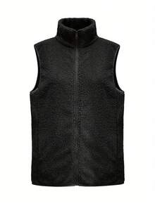 Fashionable Women Casual Fuzzy Sleeveless Jacket Vest Cardigan