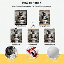 1 cái/bộ trang trí phòng tắm vui nhộn nghệ thuật treo tường chú chó dễ thương đọc báo áp phích in, nghệ thuật treo tường phòng tắm hình ảnh động vật vui nhộn cho trang trí phòng tắm trang trí nhà, quà tặng trang trí tường, không bao gồm khung - Nhiều màu - Xem 11