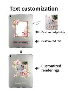 Spring 1pc Rose Flower Frame Transparent Phone Case, Customized With Portrait, Pet, Plant Photo, Text, Letters, Any Images, Lightweight And Ultra Thin Soft Shell