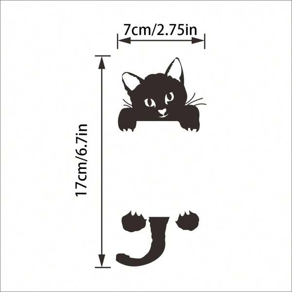 1 pezzo Adesivo da parete di gatto nero, adesivo da parete divertente e carino di gatto per interruttore, adesivi artistici, adesivi da parete, murales, per decorazione domestica di casa, camera da letto, bagno, decorazione di Ognissanti