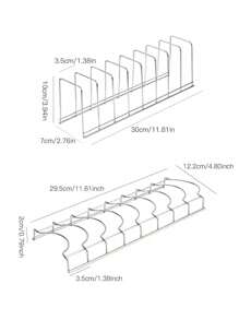 1pc Single Layer Stainless Steel Bowl Storage Rack - Black - View 6