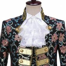 Set de jabot și manșete din satin cu volane, detașabil pentru adulți