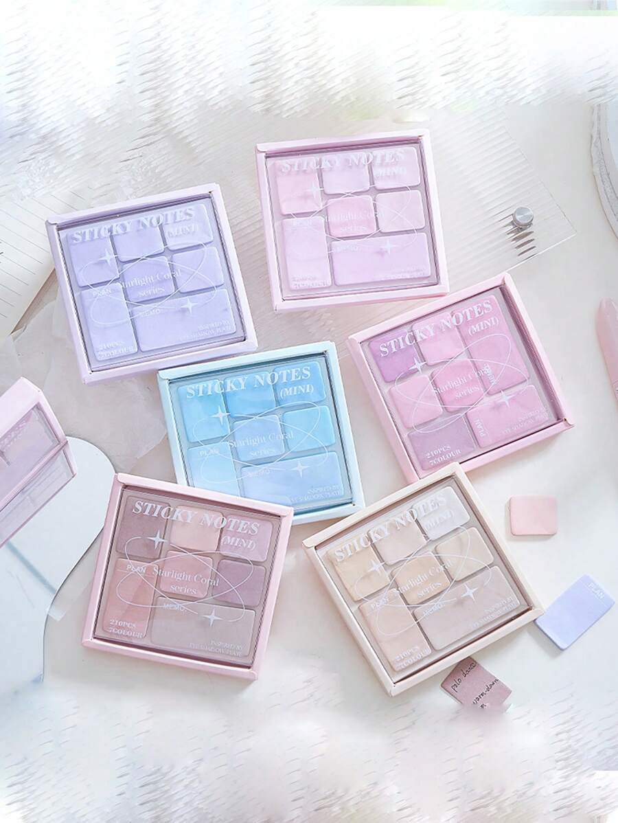 1pc High-Quality Creative Eyeshadow Palette Series Notepad, Colorful Note Pages With Index Stickers Back To School