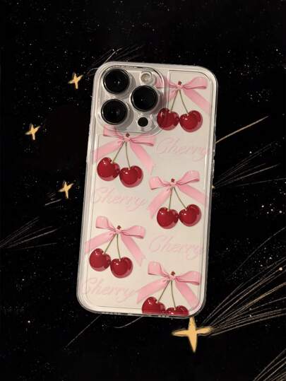 Funda protectora de teléfono con estilo, de color cereza, de alta tecnología, artística, perforada, transparente, impresa, resistente a golpes y gruesa, compatible con iPhone 16/16 Pro Max, iPhone 15 XR/7/8, iPhone 15 Pro Max/12 Pro Max/13 Pro Max/14 Pro Max, 13, 14, 11, 12P, 14, P11, P12, XS.XR/78P.78GES2, A13 4G, A22, A21S, A51 4G, A52, S22 Ultra, A33 5G, Redmi 10, Redmi Note 11 4G, Redmi 11 Lite, A53, A14/A23/S23 Ultra, S24, A14, A15, S23, A73, A15, A34, Redmi a prueba de agua y resistente a arañazos