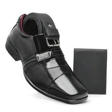Sapato Social Masculino Em Couro Verniz Vegas Store - Preto - Visão 1