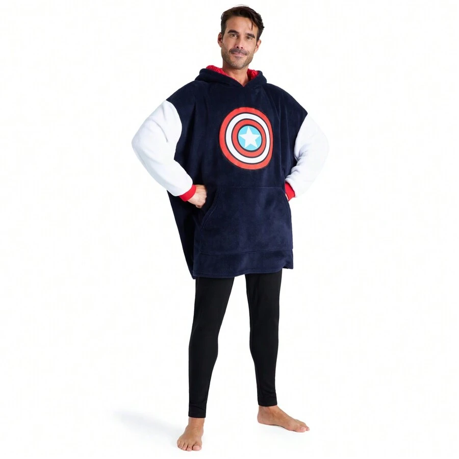 Marvel Oversized Hoodie Blanket And Avengers Black Panther Captain America Iron Man Gift - Multicolor - View 1
