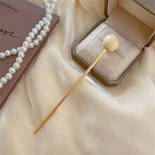 1pc Women's Multi-Color Metallic Round Ball Chinese Style Modern High-End Elegant Hair Stick, Versatile For Daily Wear - Multicolor - View 3