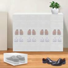 20x Schuhboxen Schuhbox Set 32.6*24*14cm Transparent Schuhbox Stapelbare Boxen - Weiss - Übersicht 10