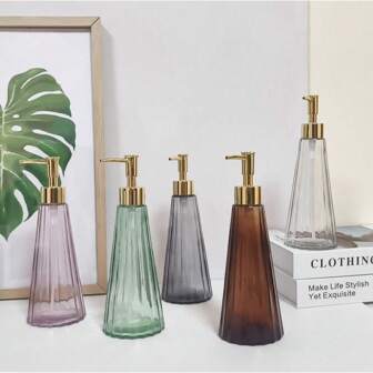 1pc 10.15oz Glass Soap Dispenser Refillable Pump Bottle For Liquid Soap, Shampoo, Shower Gel, Hand Soap, Conditioner, Kitchen Detergent, Lotion Dispenser Bottle For Bathroom, Hotel B&B, Kitchen, Sink, Home Accessories - Bathroom Accessories Kitchen Items Kitchen Accessories Kitchen Tools