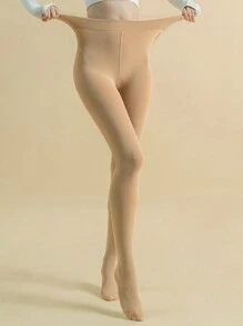 1/2pcs Women Opaque Thermal Lined Elastic Tight Tights, Fashionable Thick Stirrup Tights For Autumn/Winter, Cozy - Multicolor - View 2