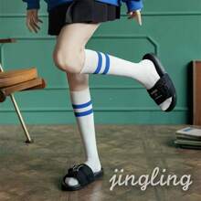 1 双男女通用运动毛巾底防滑袜，足球袜，小腿长度