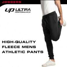 3 Pack Fleece Active Tech Joggers For Men, Mens Sweatpants With Zipper Pockets - Black / Black / Black - View 3