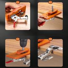 35mm Hinge Drill Guide Jig Set - Invisible Hole Punch Locator For Doors & Cabinets, Woodworking Tool Kit - Multicolor - View 7