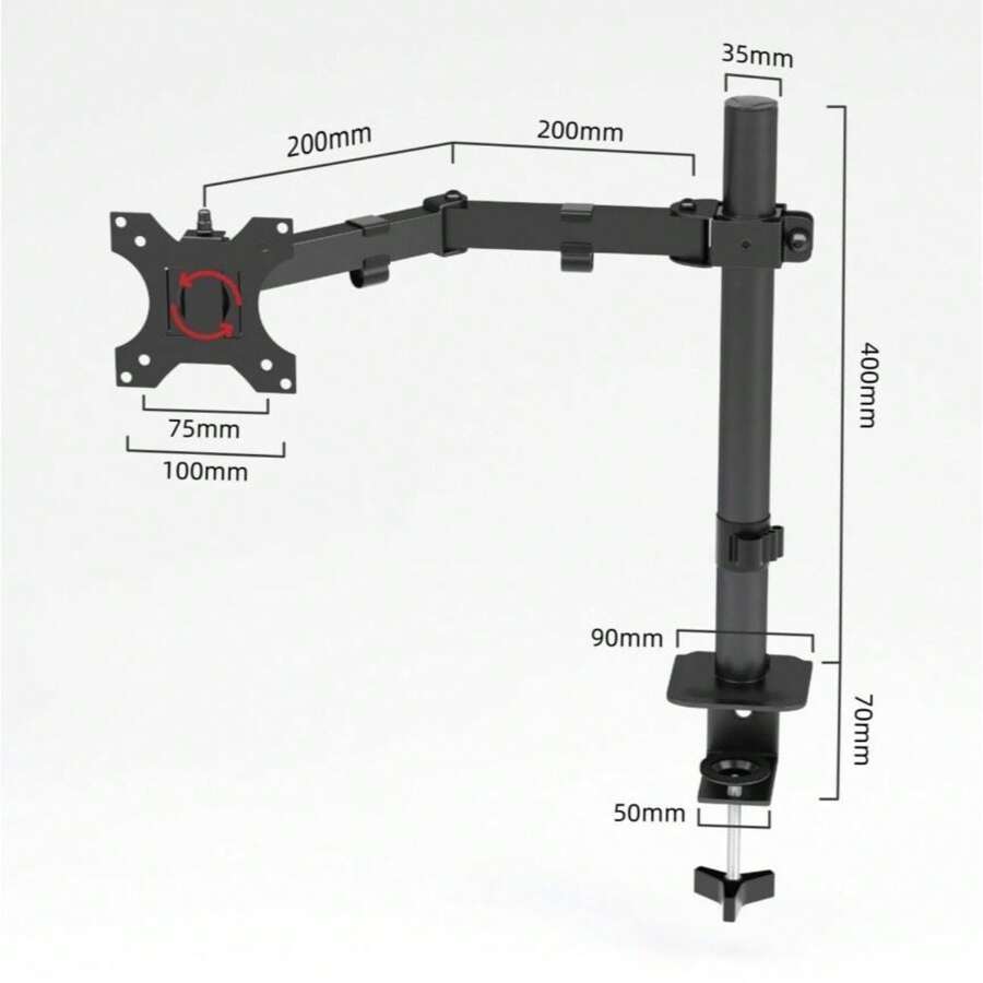 Portable Dual Monitor Desk Mount Stand With Laptop Tray For 17" To 32" Screen - 咖啡棕 - 查看 1