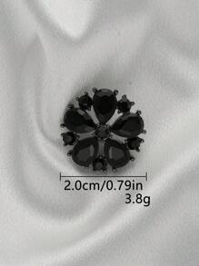 Set de 4 botones metálicos florales ocos con incrustaciones de diamantes, decoración elegante para vestido de novia, abrigo, suéter, blazer, manualidades DIY, joyero, bolso