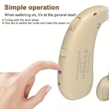 2 Headphones Hearing Aids For Seniors, High Power Consumption Nearly Invisible Rechargeable Digital Hearing Amplifiers With Noise Cancellation For Adult Hearing Loss, Behind-The-Ear Hearing Aid, Control Easily - Một cỡ - Xem 4