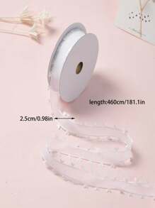 1pc 5 Yards 2.5cm Valentine's Day Heart Pattern Organza Ribbon DIY Craft Supplies Bowknot