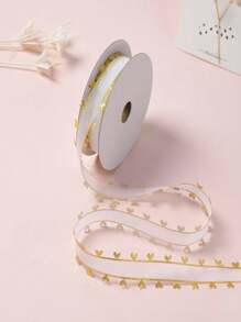 1pc 5 Yards 2.5cm Valentine's Day Heart Pattern Organza Ribbon DIY Craft Supplies Bowknot
