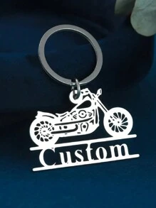 1 件个性化定制名字男士钥匙扣，简约个性化名字钥匙扣，时尚不锈钢摩托车钥匙扣定制生日礼物情人节礼物圣诞礼物送给男朋友、家人、同学