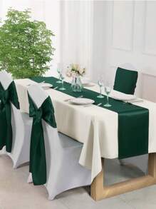 5pcs Satin Table Runner, 12 X 108 Inch, Wedding Decorative Tablecloth, Suitable For Wedding, Party, Birthday, Valentine's Day Table Decor, Can Be Tied Into Bows For Chair Covers