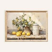 1pc, Vintage Lemon Wall Art, Farmhouse Kitchen Poster Print, French Country Wall Decor, Living Room Decor, Bedroom Decor, Bathroom Decor, Dorm Decor Aesthetic, Housewarming Gift, Holiday Gift, Home Decor, Unframed Gifts Birthday Graduation - A - View 4