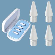 4 Packungen Stift-/Kugelschreiber Spitzen mit Aufbewahrungsbox kompatibel mit Apple iPad Pencil 1/2, kompatibel mit iPad Stylus Pen Ersatz Spitzen in edler Box, 4 Stück (Spitzen enthalten)