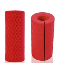 1 Pair 10cm Silicone Dumbbell Grip Sleeves, Anti-Slip Textured Handle Covers