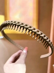 2 Pieces Of Women's Anti Slip Dental Headband, Curved Headband, Fashionable Hair Accessories, High-End Atmosphere, Suitable For Daily Wear, Outdoor Activities, Face Washing And Makeup Accessories, Hair Clips, Casual Hair Accessories